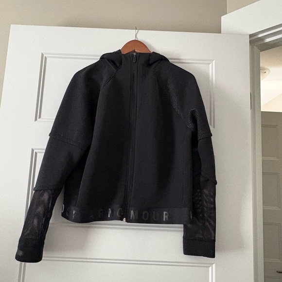 Under Armour Unstoppable Move Zip Cropped Hoodie - Black Large - Picture 9 of 15